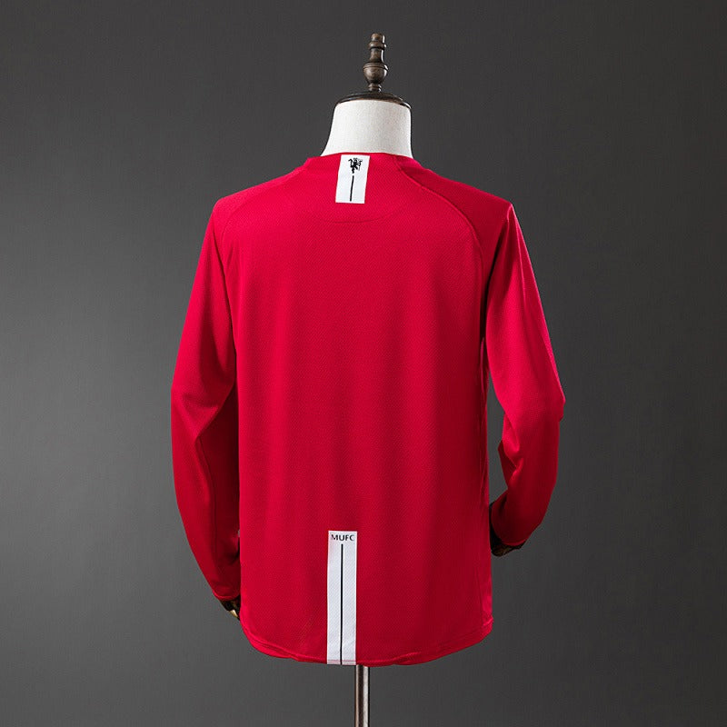 Retro Manchester United 2007-2008 Home Champions League Version Long Sleeve