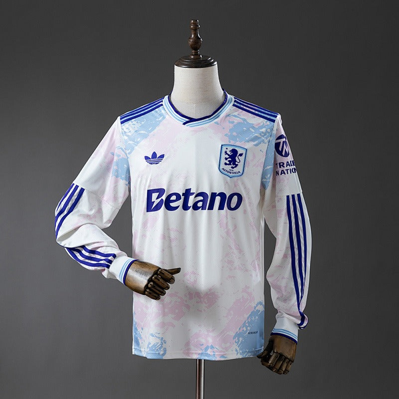 Aston Villa 2025-2026 Second Away Long Sleeve Fan