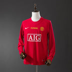 Retro Manchester United 2007-2008 Home Champions League Version Long Sleeve